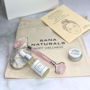Rose Quartz Face Roller Vitamin C set